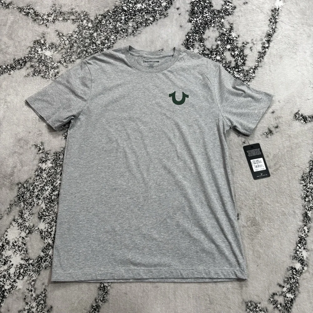 True Religion Men's Size Large World Tour 2002 Logo T Shirt Heather Gray NWT